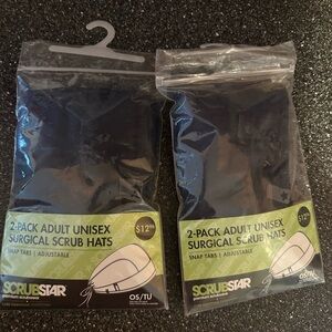 Scrubstar Unisex Black Surgical Scrub Hats - 2 Pack (2-2packs) navy